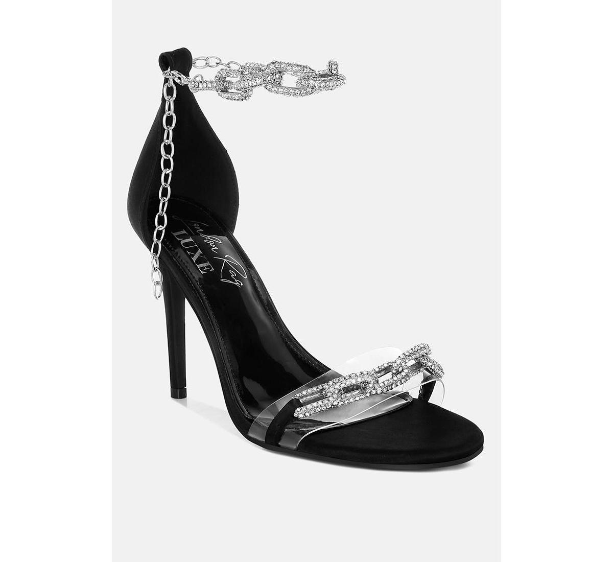 Rabenda Rhinestones Chain Stiletto Sandals