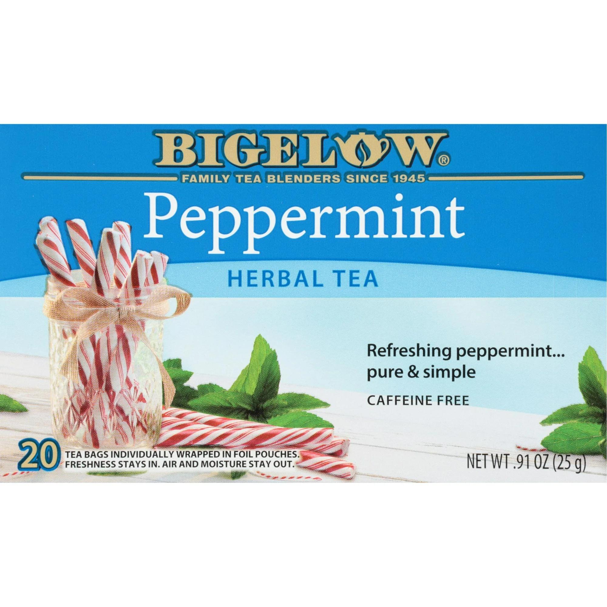 Bigelow Peppermint Caffeine Free Herbal Tea Bags 20 Count