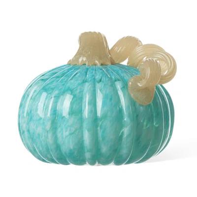 6"D Fall Round Glass Pumpkin