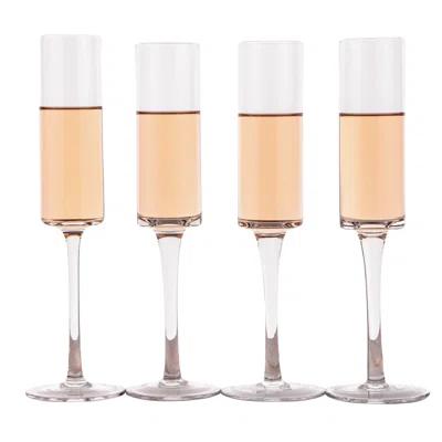 Champagne Flutes - Hand-Blown Crystal Mimosa Glasses