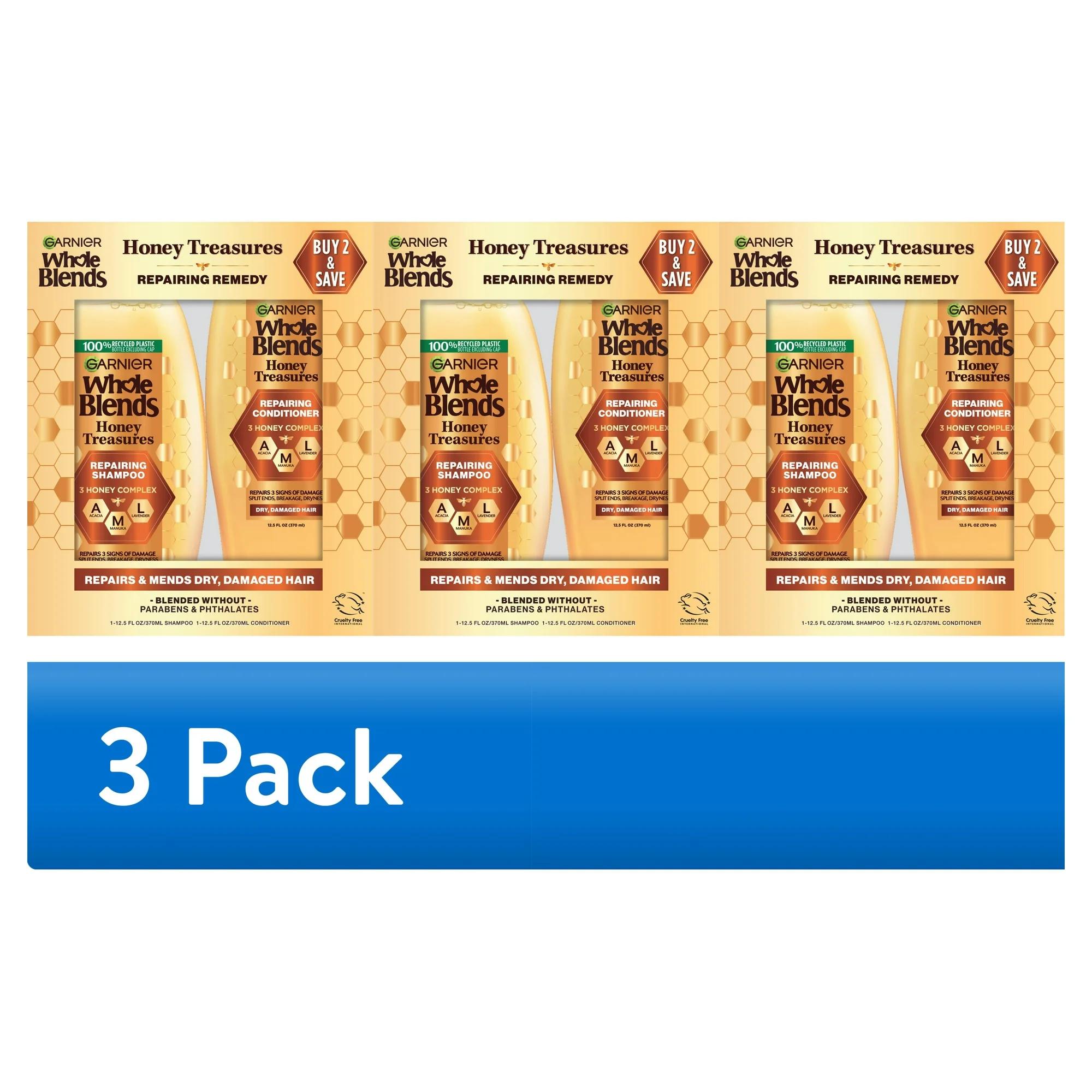 Garnier Whole Blends Honey Treasures Shampoo and Conditioner Set For Damaged Hair