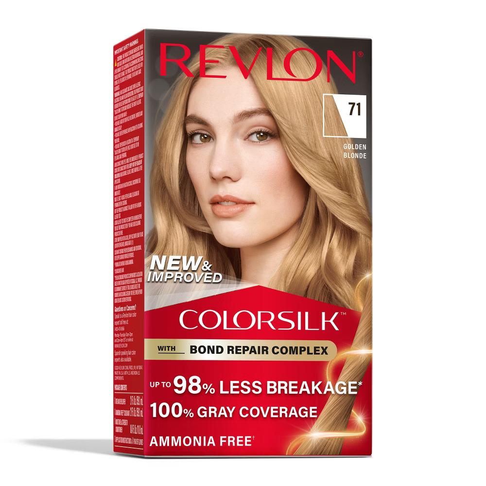 Revlon ColorSilk Permanent Hair Color with Bond Repair Complex - 71 Golden Blonde - 4.4 fl oz