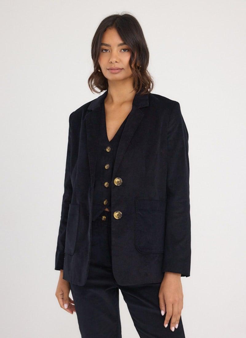 Frank Single Breasted Corduroy Tailored Blazer
