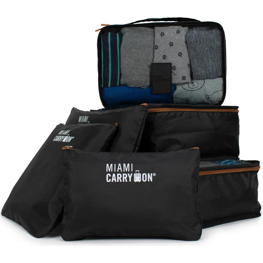 Miami Carry On Travelers 6 Piece Organizational Packing Cubes in Black/tan at Nordstrom