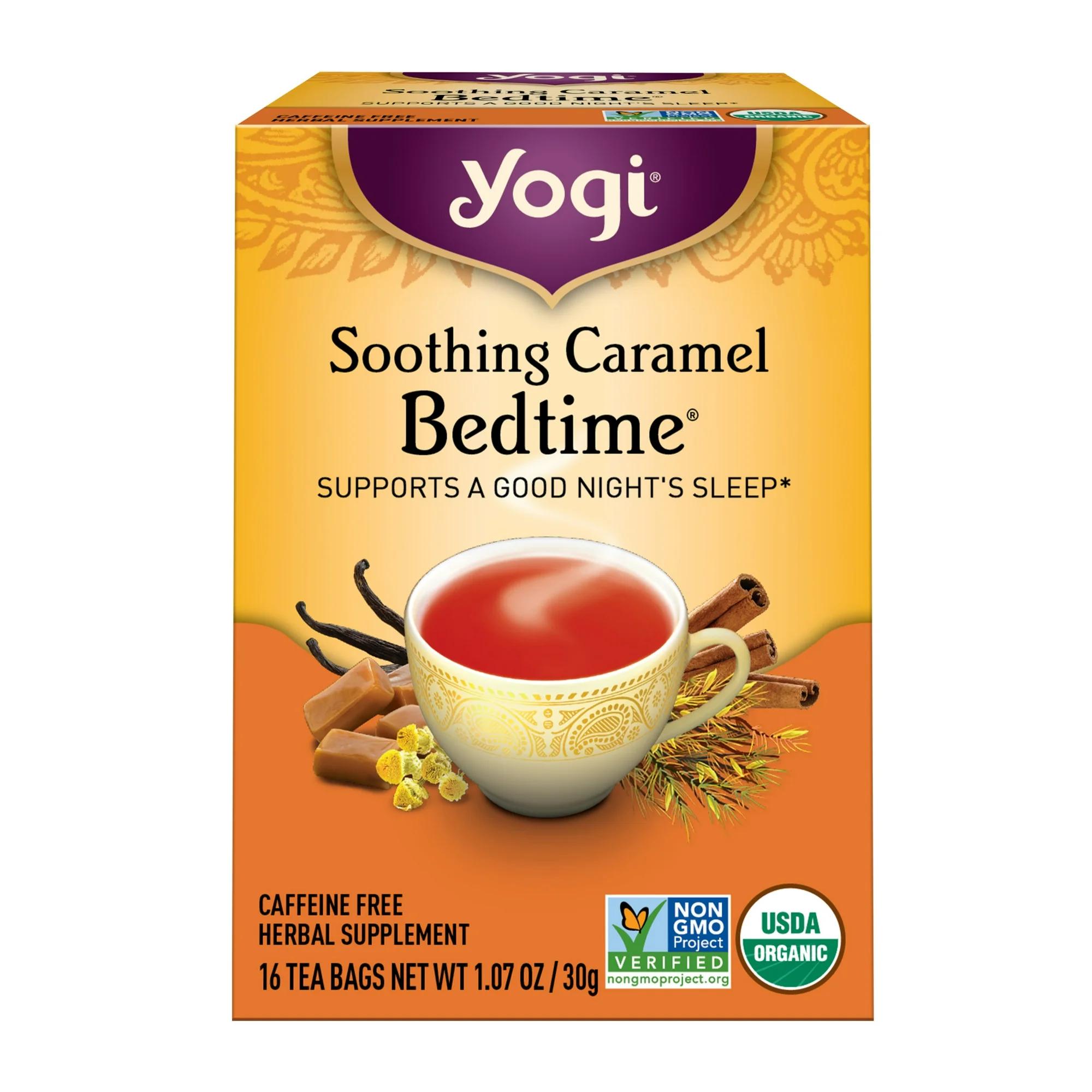 Yogi Tea Soothing Caramel Bedtime Caffeine-Free Herbal Tea Bags 16 Count