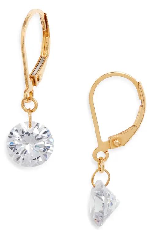 Nordstrom Floating Cubic Zirconia Drop Earrings in 14K Gold Plated at Nordstrom