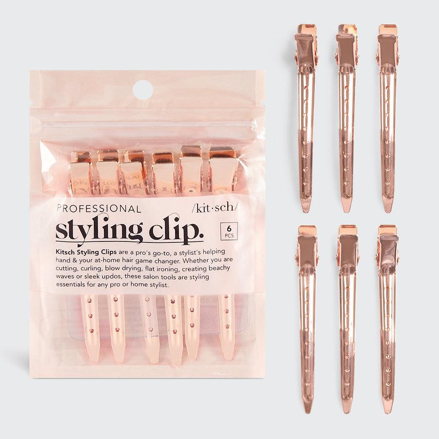 Rose Gold Styling Hair Clips 6pc Set