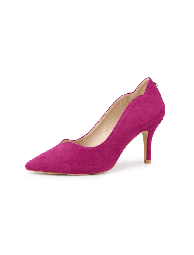 Allegra K Women's Pointed Toe Pull on Stiletto Heels Pumps Hot Pink 8
