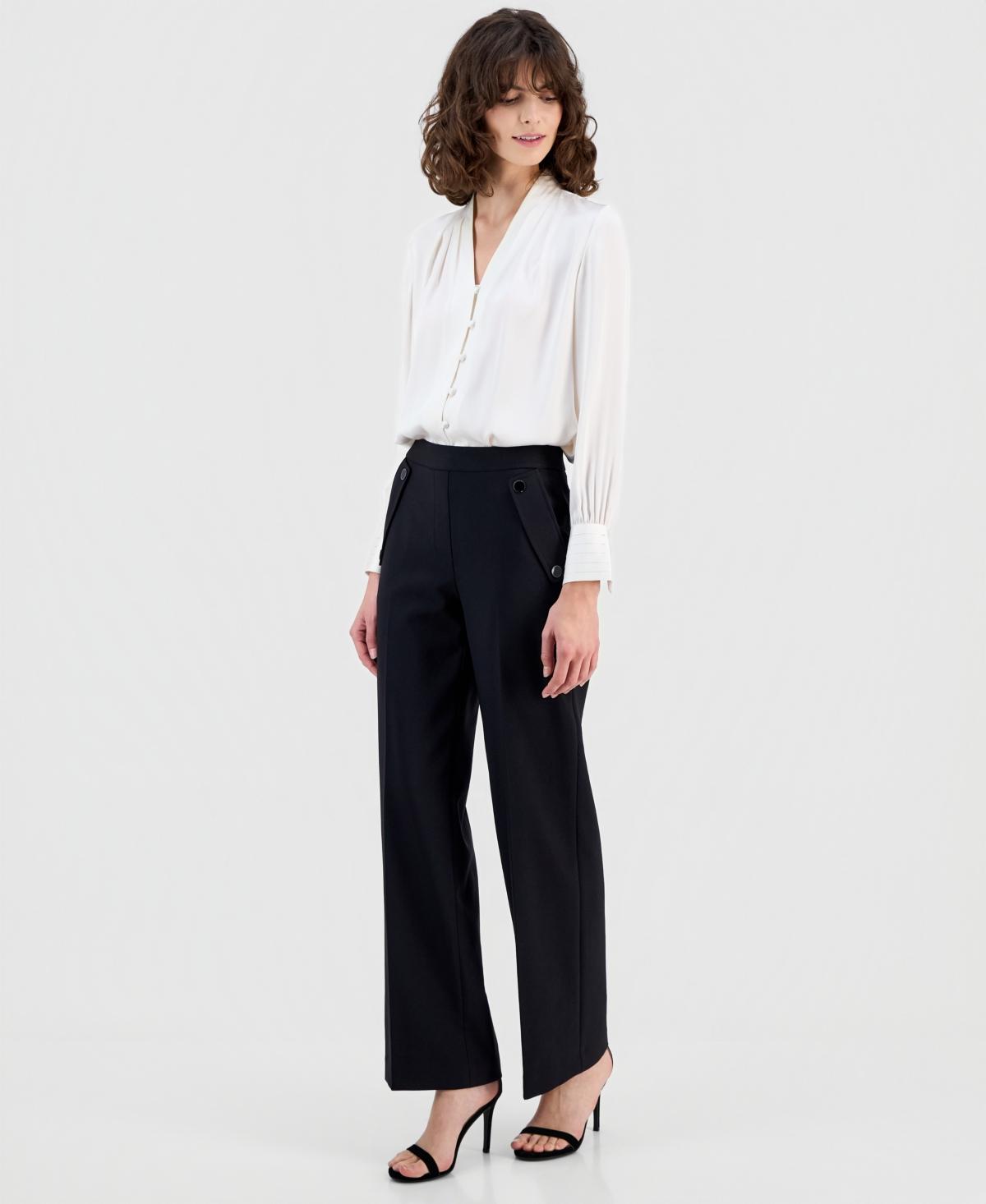 Anne Klein Women's High Rise Wide-Leg Pants